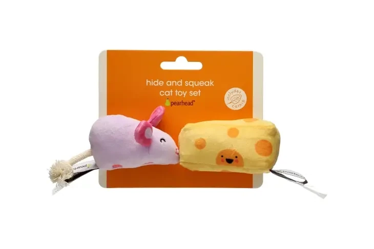 Mouse &amp; Cheese Cat Toys, Set of 2