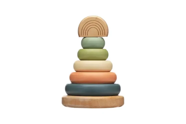 Wooden Stacking Rainbow Tower Baby & Toddler Toy