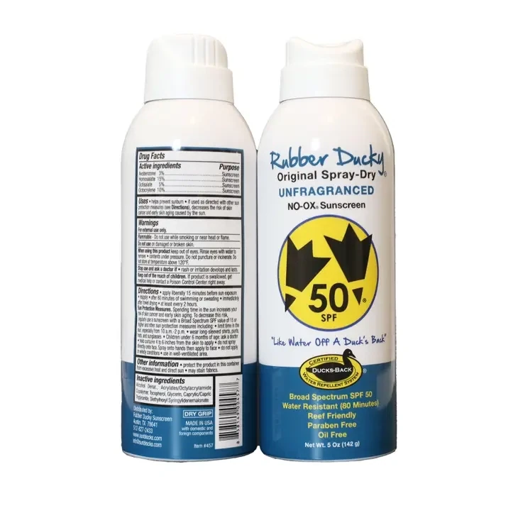 Rubber Ducky SPF 50 Unscented Suncreen Spray-Dry Bottle 5 oz.