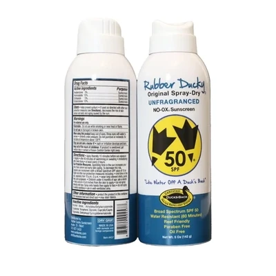 Rubber Ducky SPF 50 Unscented Suncreen Spray-Dry Bottle 5 oz.