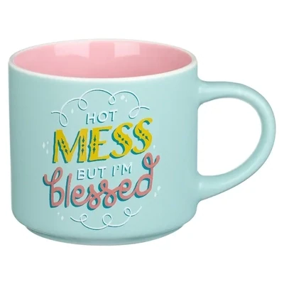 Hot Mess But I&#39;m Blessed Ceramic Coffee Mug