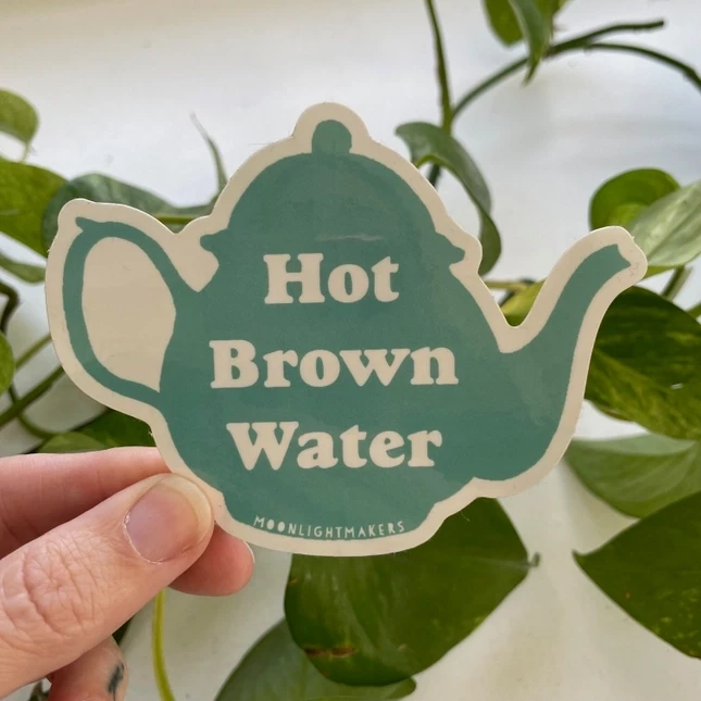 Hot Brown Water Cup of Tea Sticker