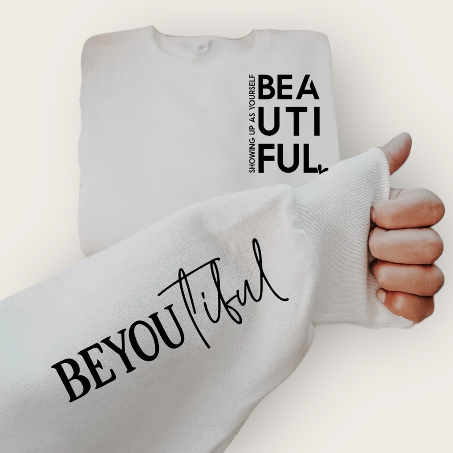 BEAUTIFUL Crew Neck Sweatshirt White