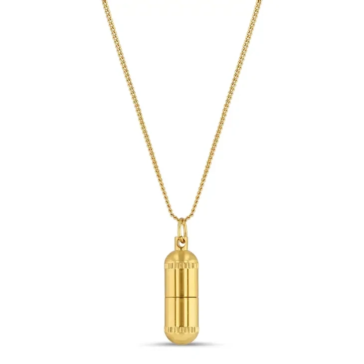 Intention Capsule Gold Necklace - Dainty Chain, Delivered: 3, 19.5: 39