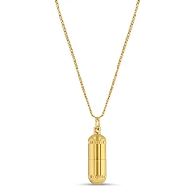 Intention Capsule Gold Necklace - Dainty Chain