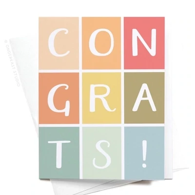 Congrats! Colorblocks Greeting Card