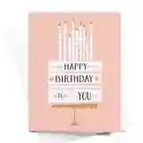 Happy Birthday to You Cake + Candles Greeting Card