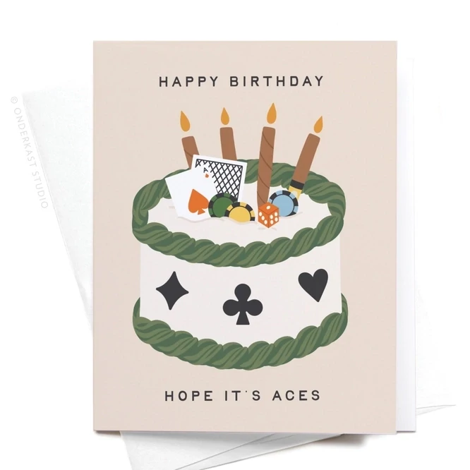 Aces Poker Birthday Greeting Card