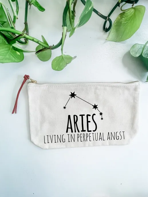 Aries Canvas Zodiac Zipper Pouches