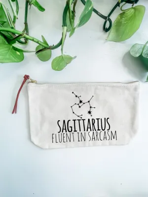 Sagittarius Canvas Zodiac Zipper Pouch