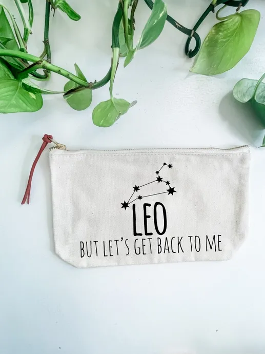 Leo Canvas Zodiac Zipper Pouch