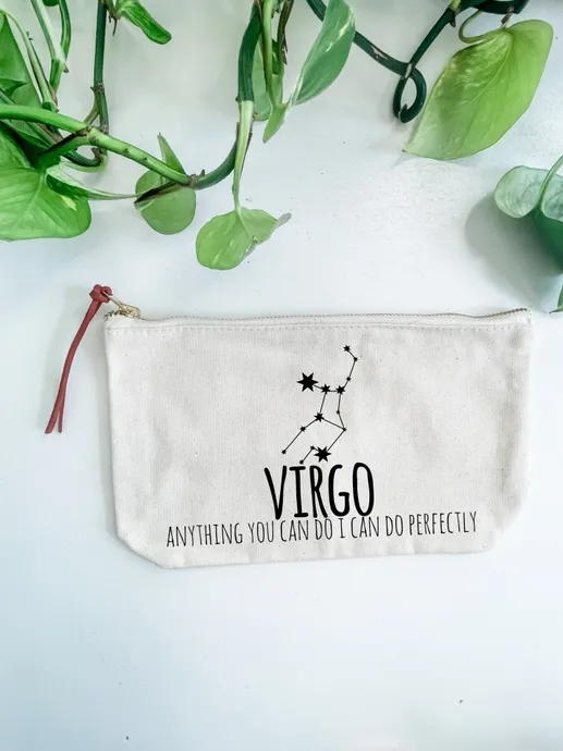 Virgo Canvas Zodiac Zipper Pouch