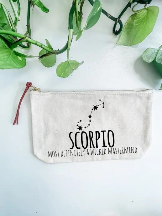Scorpio Canvas Zodiac Zipper Pouch