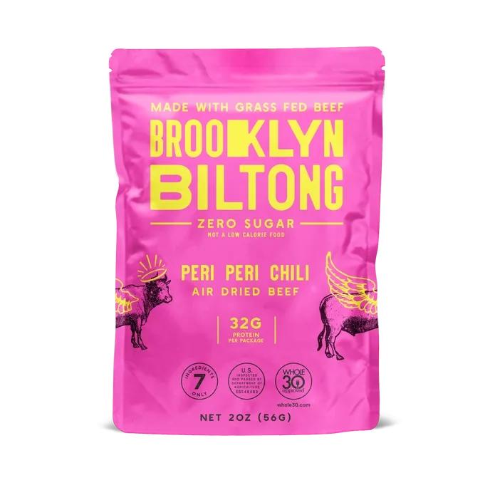 2oz Peri Peri Grass-Fed Brooklyn Biltong (Jerky, Air dried Beef)