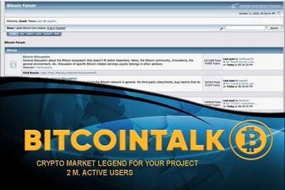 Promoting cryptocurrencies and blockchain projects on the legendary Bitcointalk crypto forum.