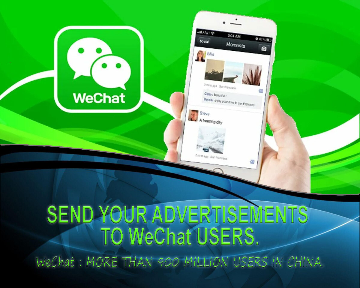Sending your ads in China to WeChat users in profile groups and communities.