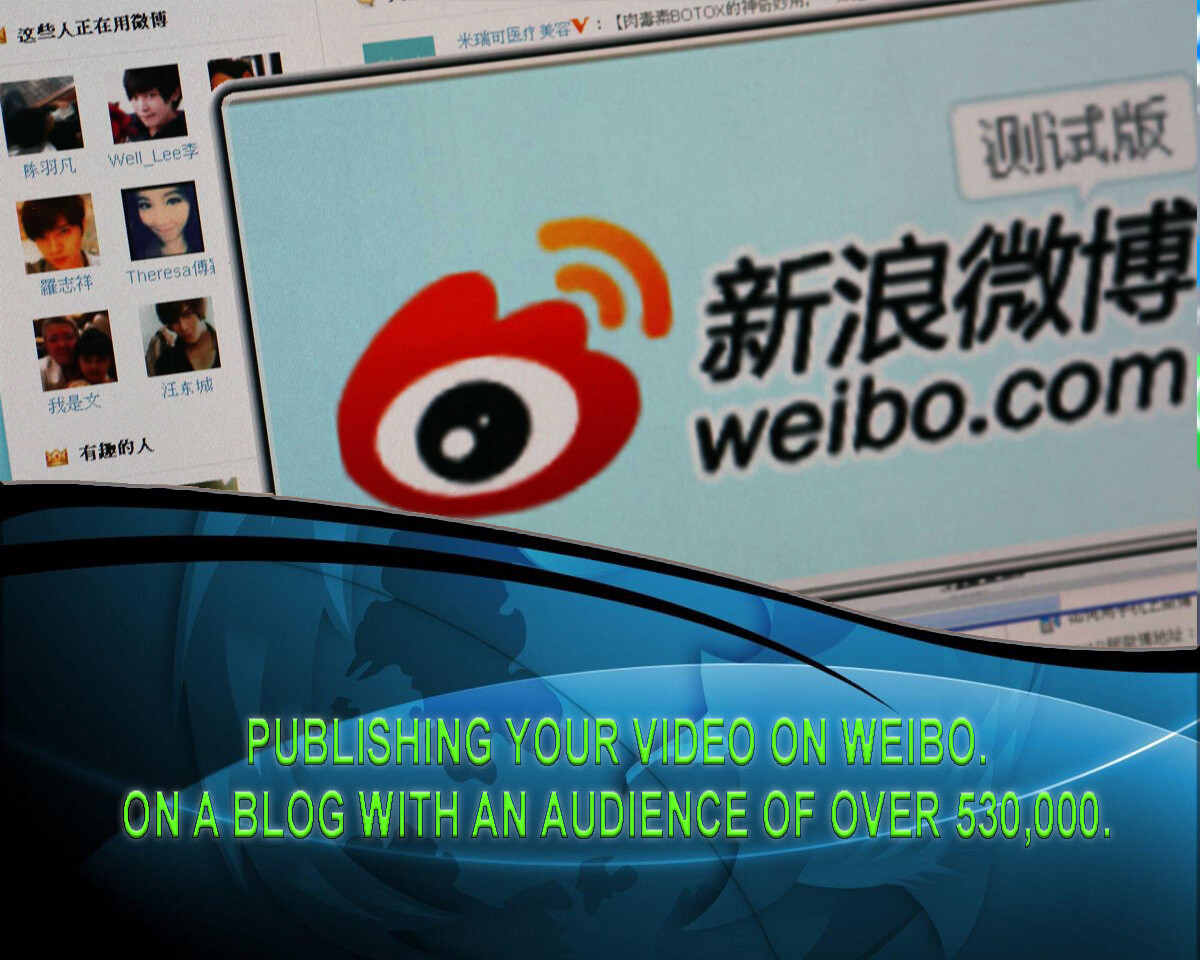 We will publish 3 of your promotional video clips in Weibo subscribers group over 530 thousand.