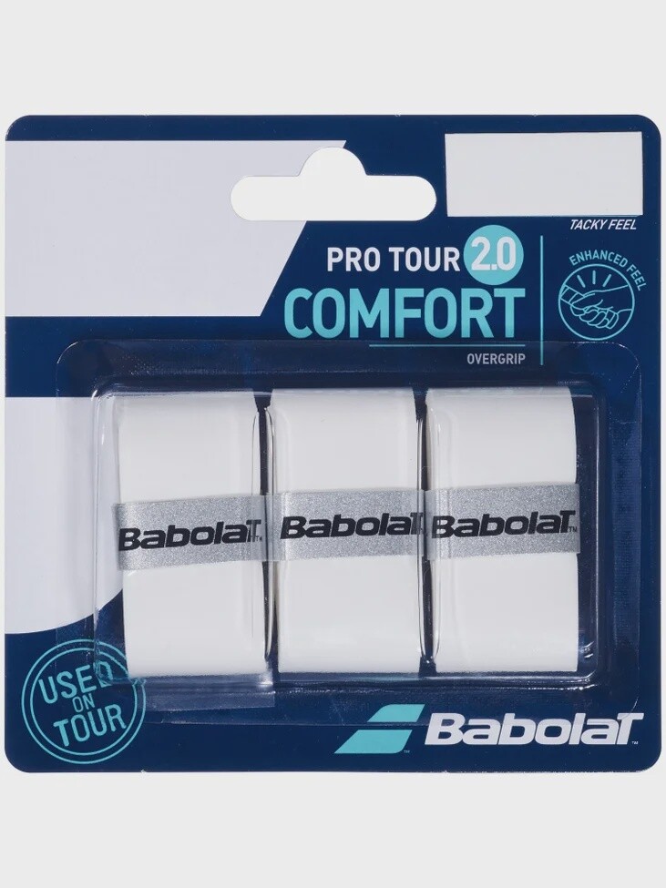 Babolat Pro Tour 2.0 Overgrip x3, Color: White