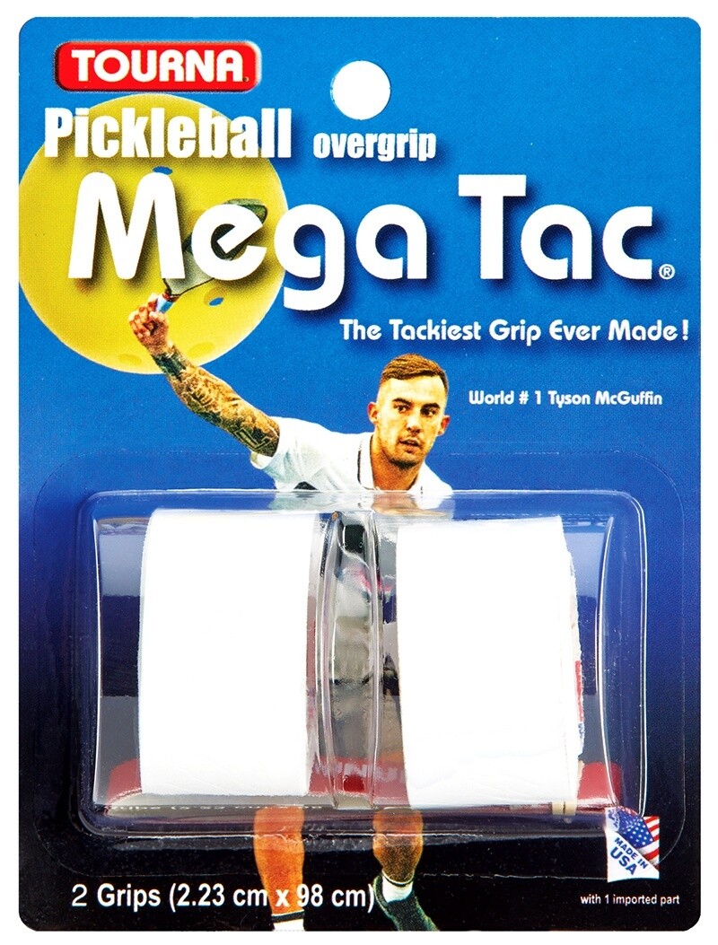 Tourna Mega Tac Pickleball Overgrip x2, Color: White