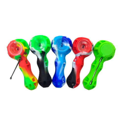 4 Inch Honeycomb Silicone Hand Pipe with Tool/Container