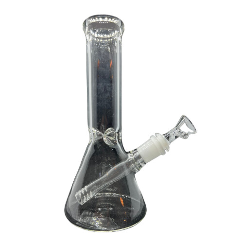 Glass Clear Beaker Base Water Pipe With Ice Catcher &amp; Downstem- 8 Inches