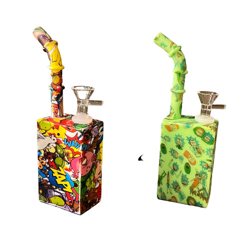 Silicone Water Pipe Milk Carton Design With Glass Bowl