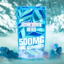 Hometown Hero MOOD HHC Gummies-50mg 10 Pack, Flavor: Jack Herer (Blue Raz)
