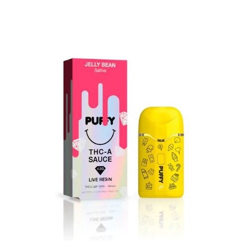 Puffy 4.5G THC-A Disposable, Strain: Jelly Bean-Sativa