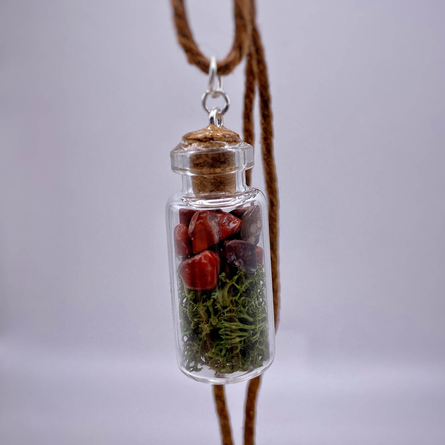 Red Jasper and moss Necklace