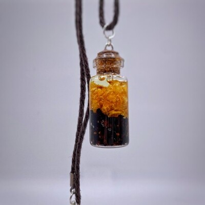 Orange Peel and Chicory Root Necklace