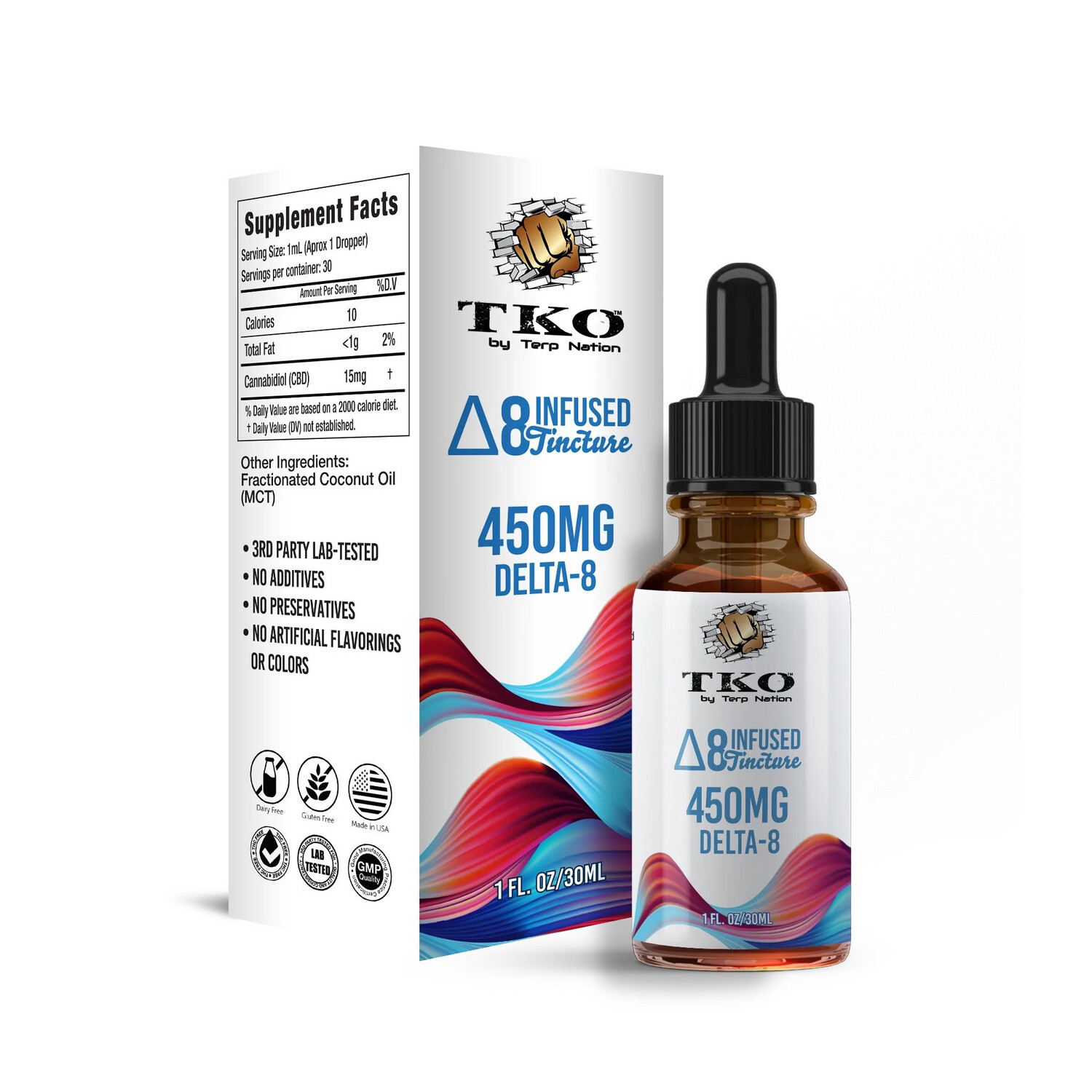 TKO Delta 8 THC Infused Tincture, Milligram Strength: 450 mg