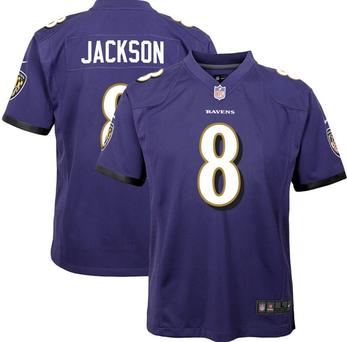 Ravens XL Lamar Jackson purple jersey