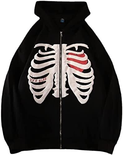 Felpa Skeleton Hoodie Bianca Nera Azzurra
