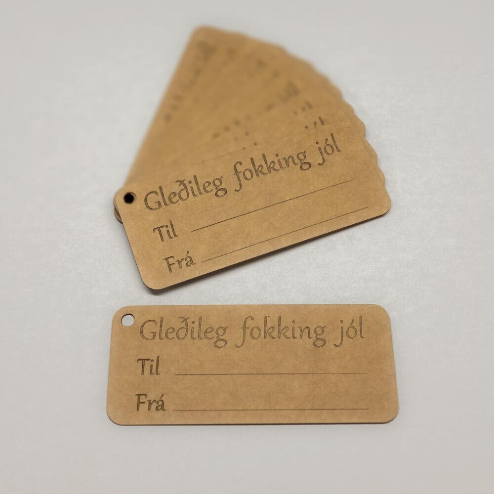 Jólamerkimiðar 10 stk - Gleðileg fokking jól