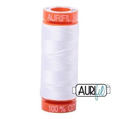 Aurifil Nähgarn 50wt in der Farbe White No. 2024 | 200m