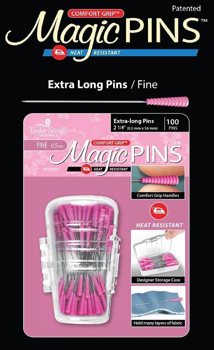 Taylor Seville Magic Pins - EXTRALANG Fine | 0,5 x 56 mm | 100 Stück