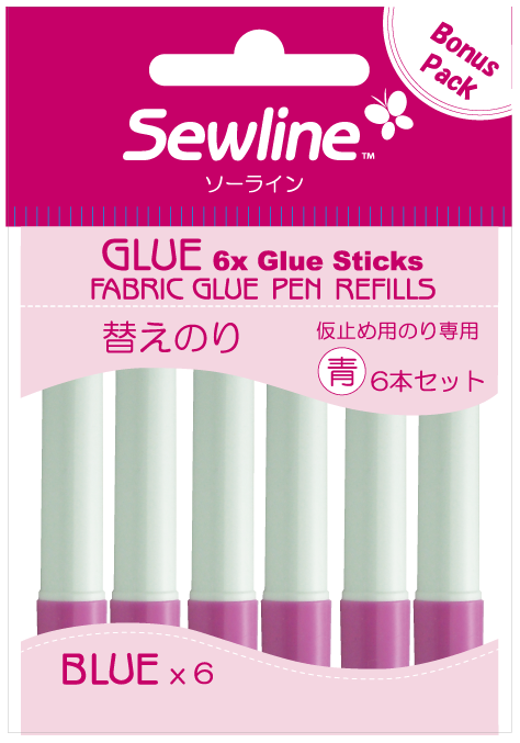 Nachfüllpack - 6 Nachfüllpatronen für Klebestift - blau - wasserlöslich | Glue Sticks von Sewline