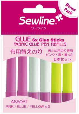 Nachfüllpack - 6 Nachfüllpatronen für Klebestift MIX - wasserlöslich | Glue Sticks von Sewline