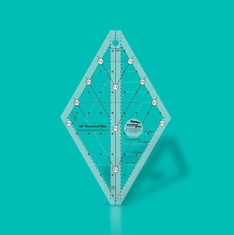 Creative Grids 60° Mini Diamond Ruler Lineal | Non slip Creative Grids 60° Mini Diamond Ruler Lineal | Non slip