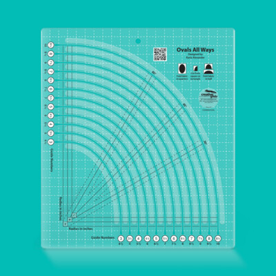 Creative Grids Ovals All Ways Quilt Ruler | designed by Karla Alexander | Non slip