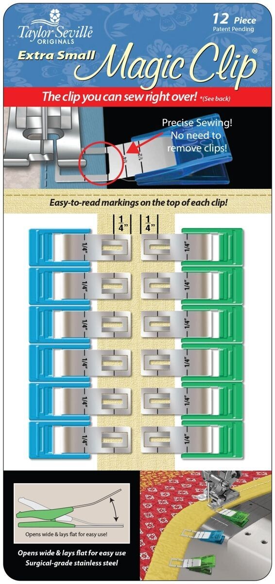Taylor Seville Stoffklammern Magic Clips 12er Pack | Extra Small