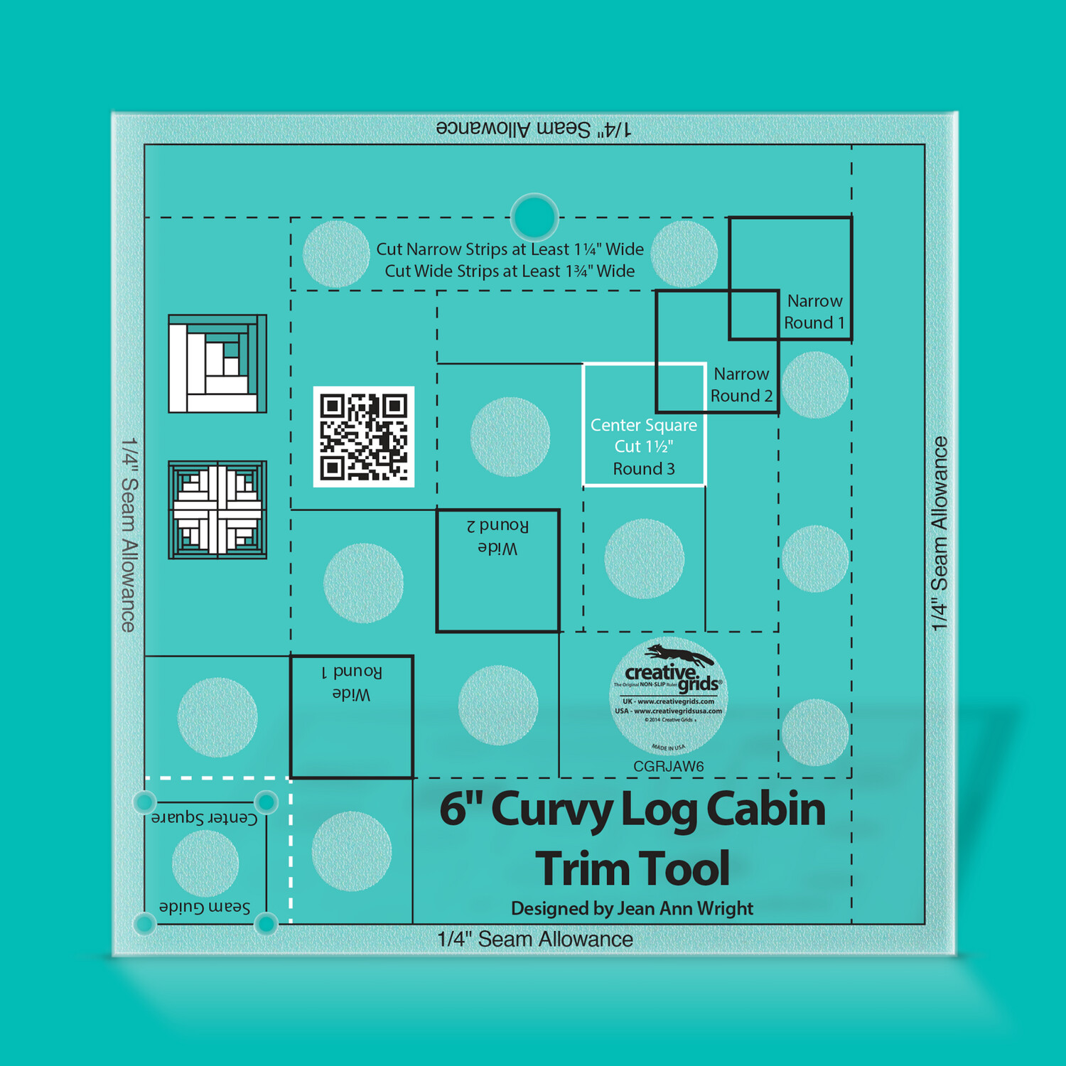 Creative Grids 6" Curvy Log Cabin Trim Tool Duo von Jean Ann Wright
| Non slip