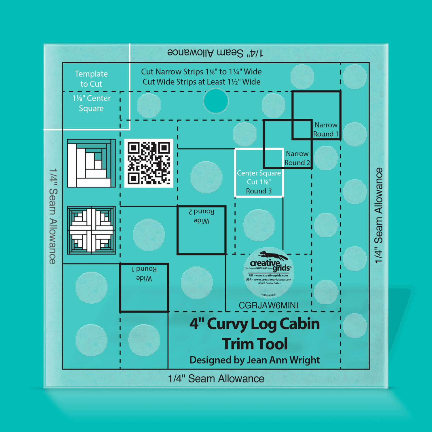 Creative Grids 4" Curvy Log Cabin Trim Tool Duo von Jean Ann Wright
 | Non slip