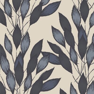 Brushed Leaves Gris in Canvas | Art Gallery Fabrics, Stoffgröße: 10 cm