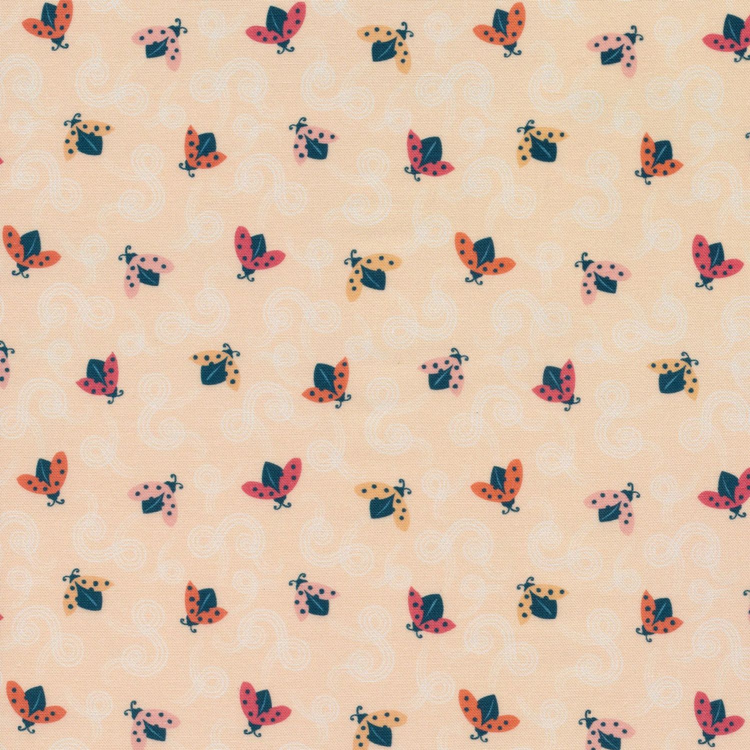Tiny and Wild von Sue Gibbins  für Cloud9 Fabrics | Ladybug Acrobatics | Bio-Baumwolle