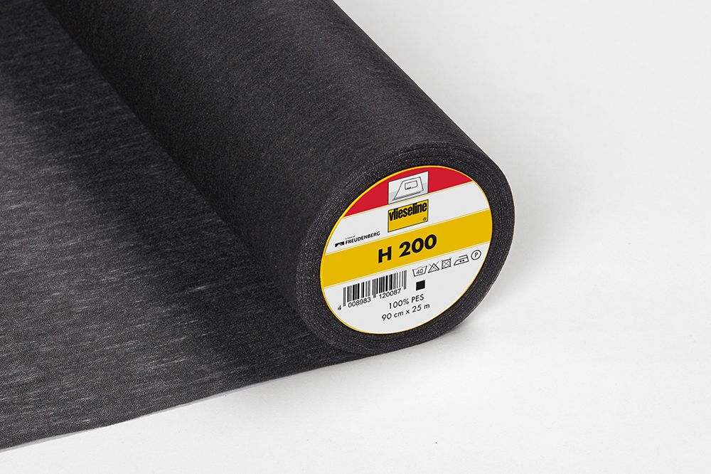 H 200 Bügeleinlage Softline  | 90 cm | Vlieseline Freudenberg | Schwarz