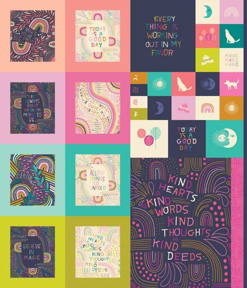Panel | Sunrise Sunset von Jessica Swift für Art Gallery Fabrics | Affirmations