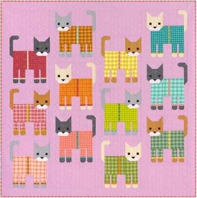 Elizabeth Hartman | Cats in Pajamas | Kitchen Window Wovens | Quilt Kit