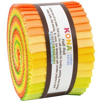 KONA Cotton Solids | Half Rolls | 24 x 2,5" Streifen | Citrus Fruit Palette | Robert Kaufmann Fabrics