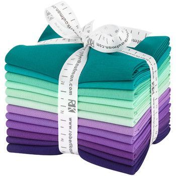 Kona Cotton Solids | Aurora Palette | Fat Quarter Bundle | Robert Kaufmann Fabrics